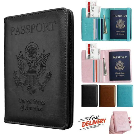 RFID Multi-Function Wallet/Passport Holder - Pink Pearl