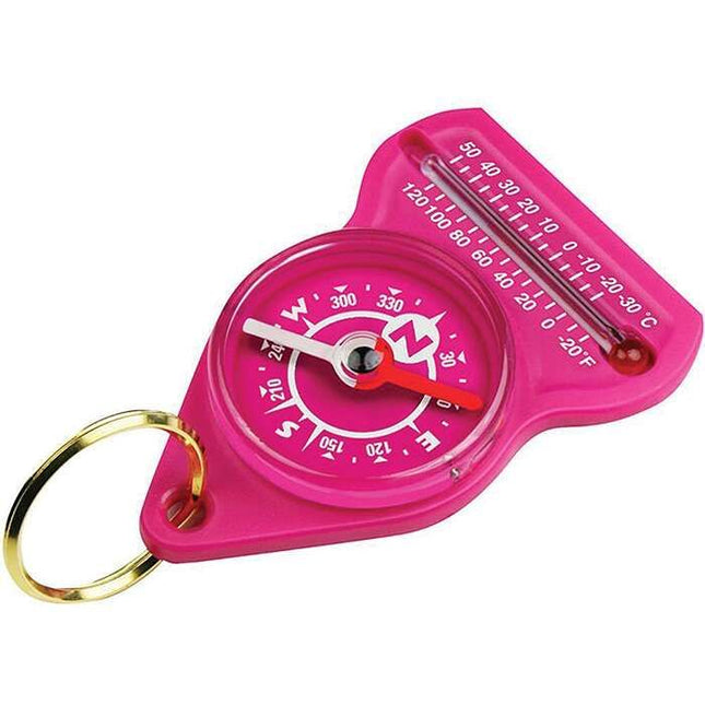 Compass Thermometer w/ keyring -Camping, Hiking, Biking, Backpack, Survival  gear