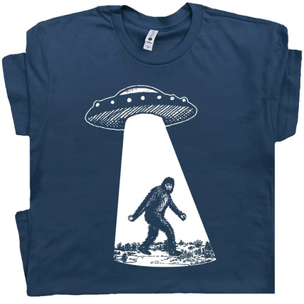 Bigfoot UFO Abduction Tee Shirt - Navy