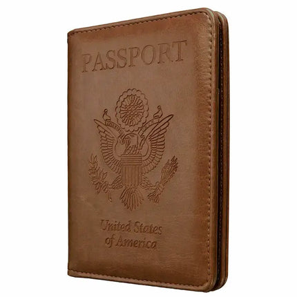 RFID Multi-Function Wallet/Passport Holder - Brown