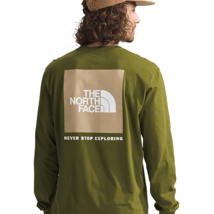 Men's Long Sleeve Box NSE Tee - Forest Olive/Khaki