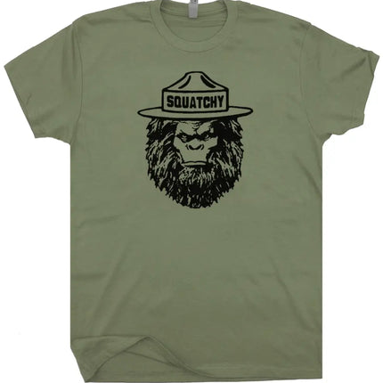 Squatchy Smokey the Bear Shirt Tee - Green