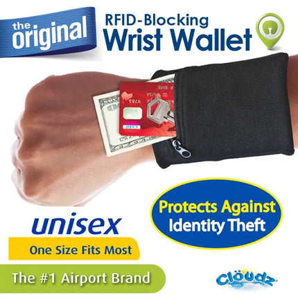 Cloudz RFID-Blocking Wrist Wallet - Black
