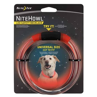 NiteHowl Pet LED Safety Necklace - Red
