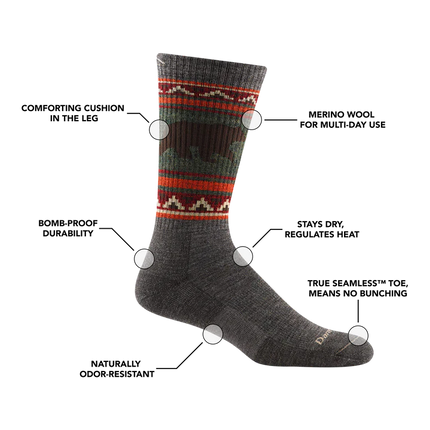 Men's VanGrizzle Boot Midweight Hiking Sock - Charcoal