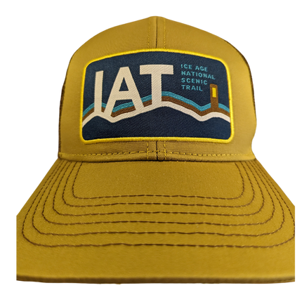Ice Age Trail Trucker Cap-Tan and Brown