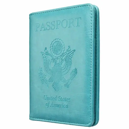 RFID Multi-Function Wallet/Passport Holder - Turquoise