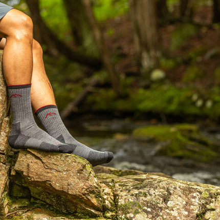 Men's Hiker Micro Crew Midweight Hiking Sock - Charcoal
