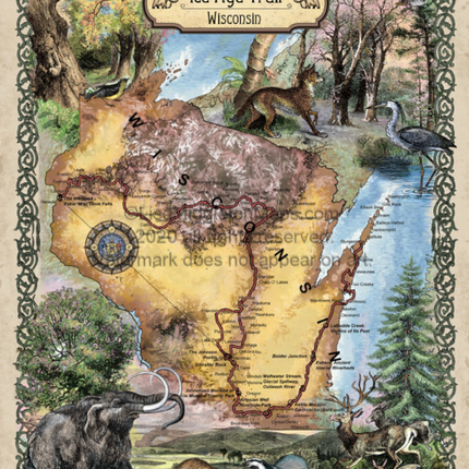 Great River Arts Custom Designed Ice Age Trail Map