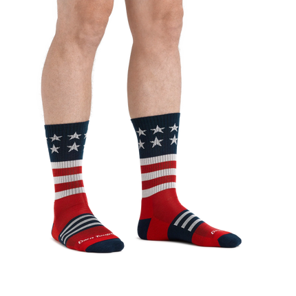 Men's Captain Stripe Micro Crew Lightweight Hiking Sock - Stars & Stripes