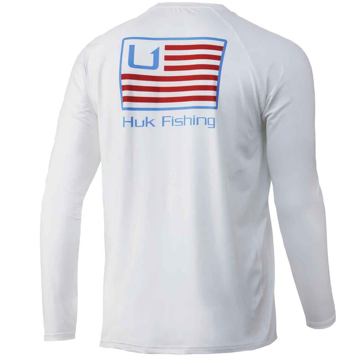 Men's Huk and Bars Pursuit Long Sleeve T-Shirt Large White