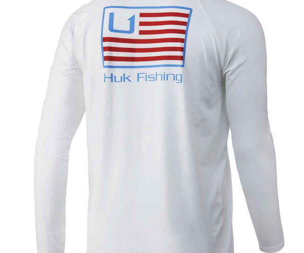 Huk Men's Huk and Bars Pursuit Long Sleeve T-Shirt, XXL, White