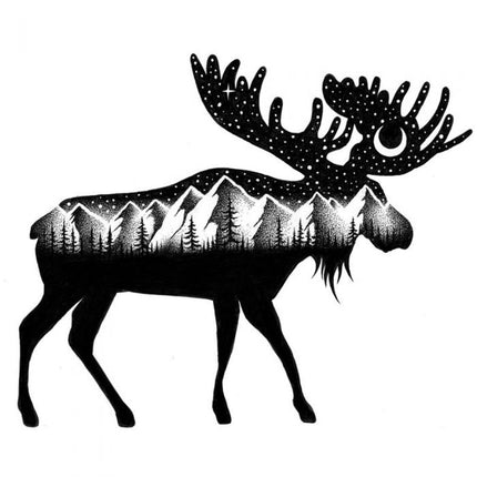 Moose and Mountains Sticker