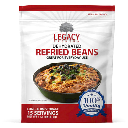 Dehydrated Refried Beans, 15 Servings