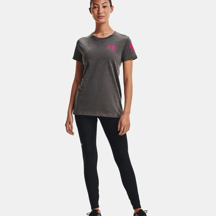 Women's Freedom Flag T-Shirt - Charcoal Medium Heather