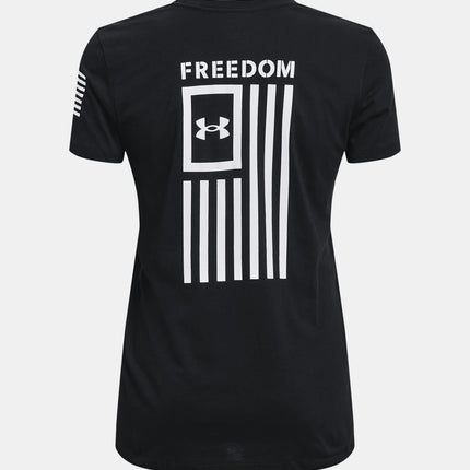 Women's Freedom Flag T-Shirt - Black/White