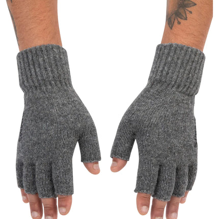 Wool Half-Finger Gloves - Steel